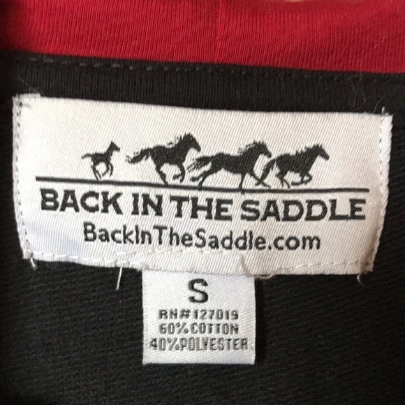 Back in The Saddle Embroidered Zip Hoodie Size Small - Picture 3 of 5